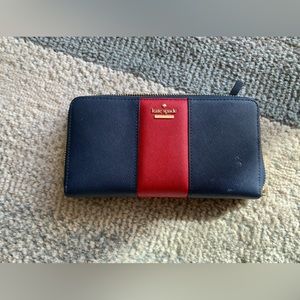 Kate spade red and blue large wallet